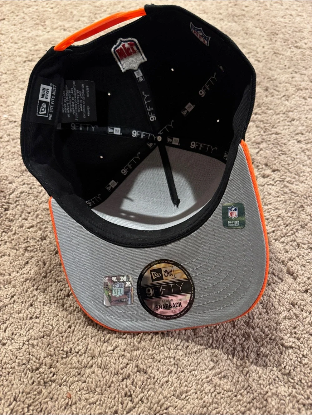 Denver Broncos Mile High City Embroidered Snapback Hat - Black & Orange Trucker